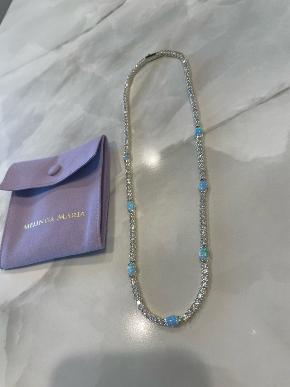 NWT Melinda Maria Gold/Opal “The Maven Necklace” - Picture 6 of 9